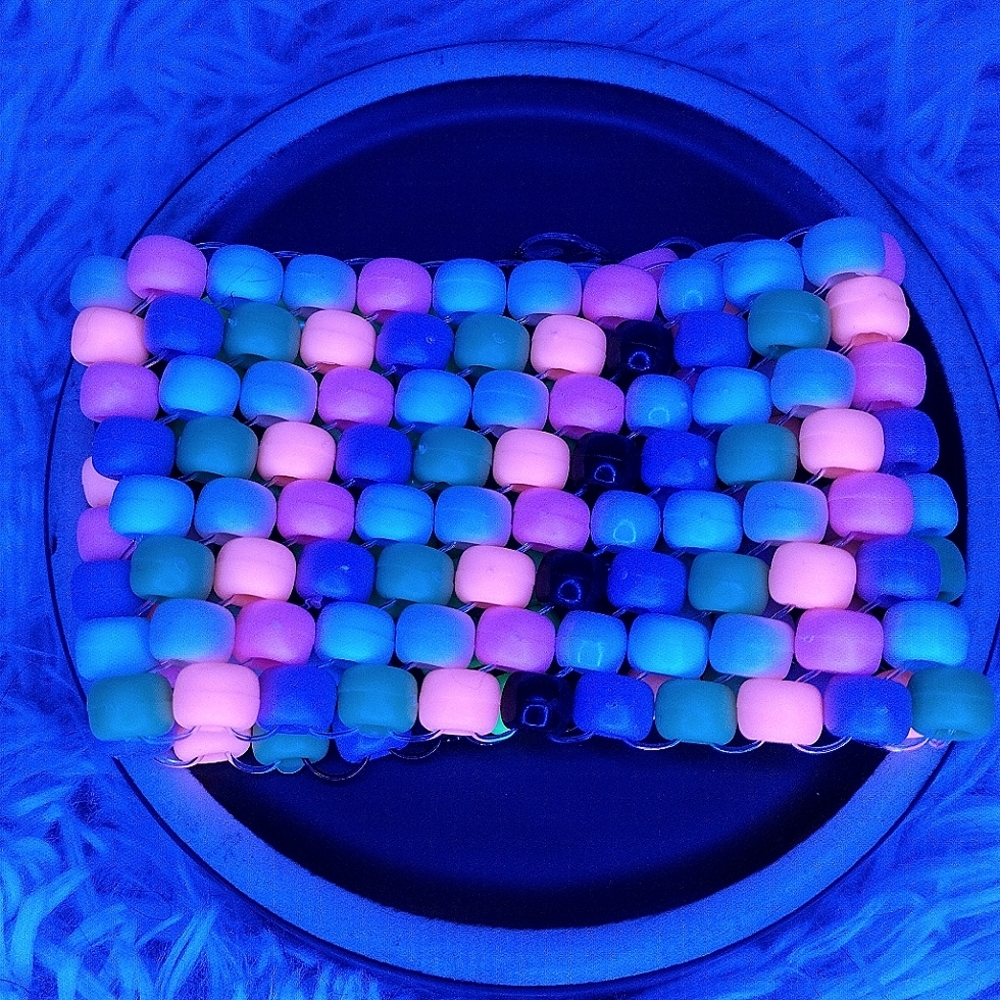 ALIEN Rainbow Pastel Matte Kandi Cuff Bracelet - Picture 2 of 8